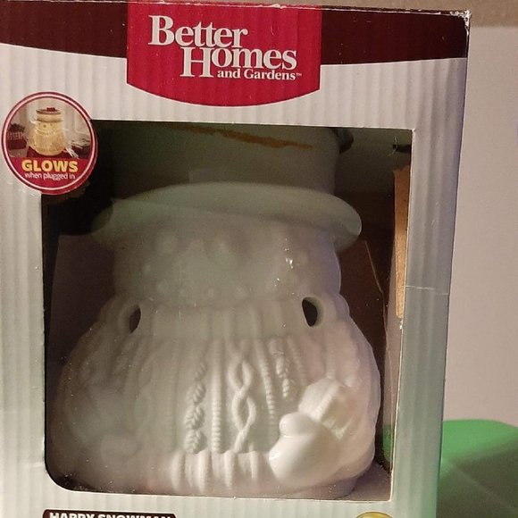 better homes and garden, happy snowman, wax warmer, white - Picture 1 of 2